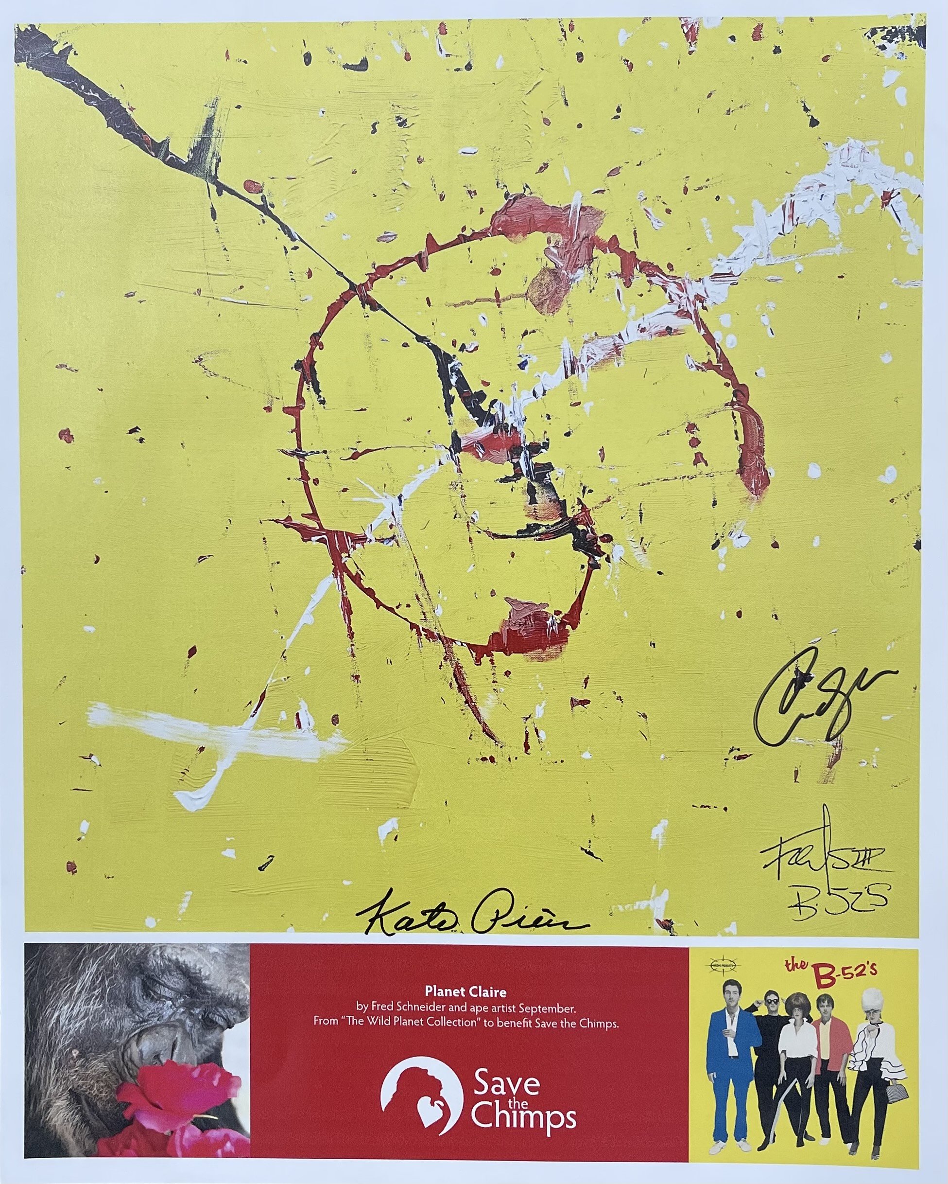 B-52s+Signed+Chimp+Art+Poster.